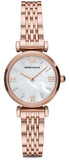 Emporio Armani AR11316 Gianni T-Bar Women's Watch – Mother of Pearl Dial with Rose Gold Steel Strap
