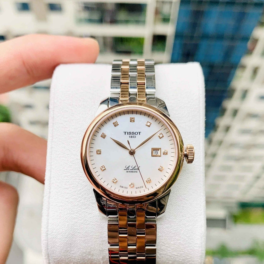 Tissot Le Locle Automatic Lady Mother of Pearl Dial Two Tone Steel Strap Watch For Women - T006.207.22.116.00