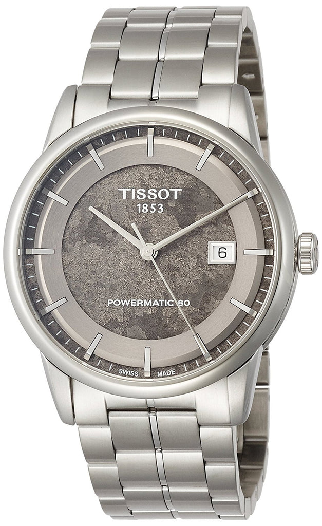 Tissot Luxury Powermatic 80 Anthracite Grey Dial Silver Steel Strap Watch For Men - T086.407.11.061.10