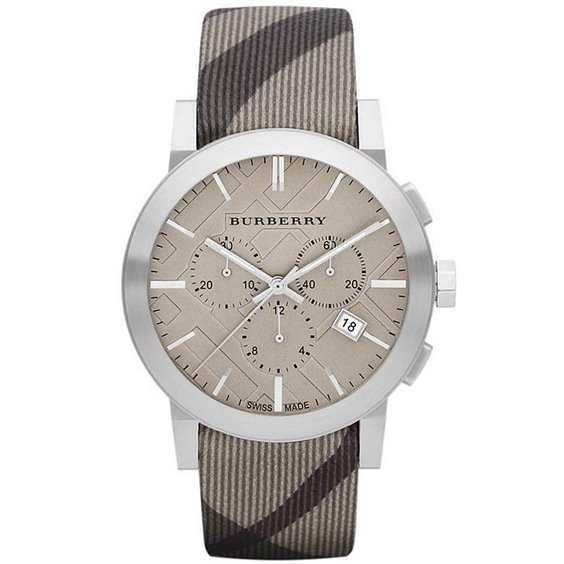 Burberry The City Smoked Brown Dial Brown Leather Strap Watch for Men - BU9361