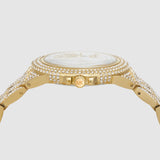 Michael Kors Camille Three-Hand Crystals White Dial Gold Steel Strap Watch for Women - MK4800