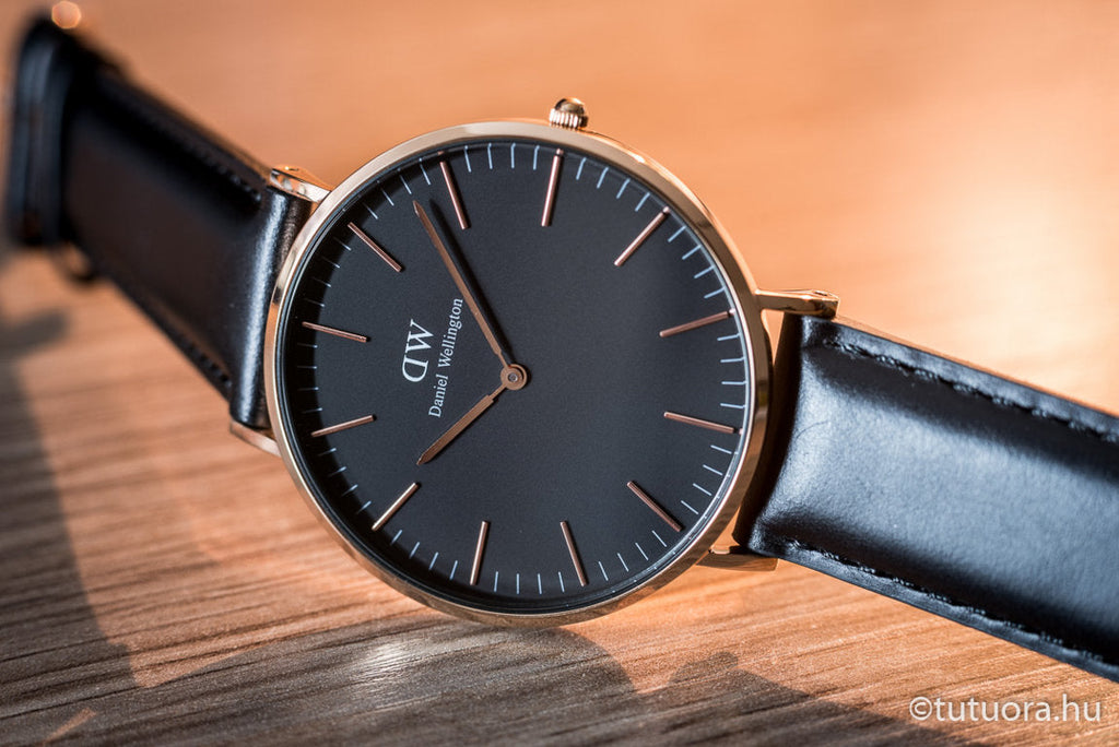 Daniel Wellington DW00100127 Classic Sheffield Men's Watch – Black Dial & Black Leather Strap