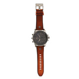 Diesel Mr Daddy Chronograph Grey Dial Brown Leather Strap Watch For Men - DZ7413