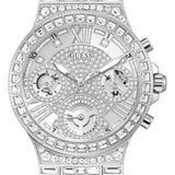 Guess Moonlight Multi Function Diamonds Silver Dial Silver Steel Strap Watch for Women - GW0320L1