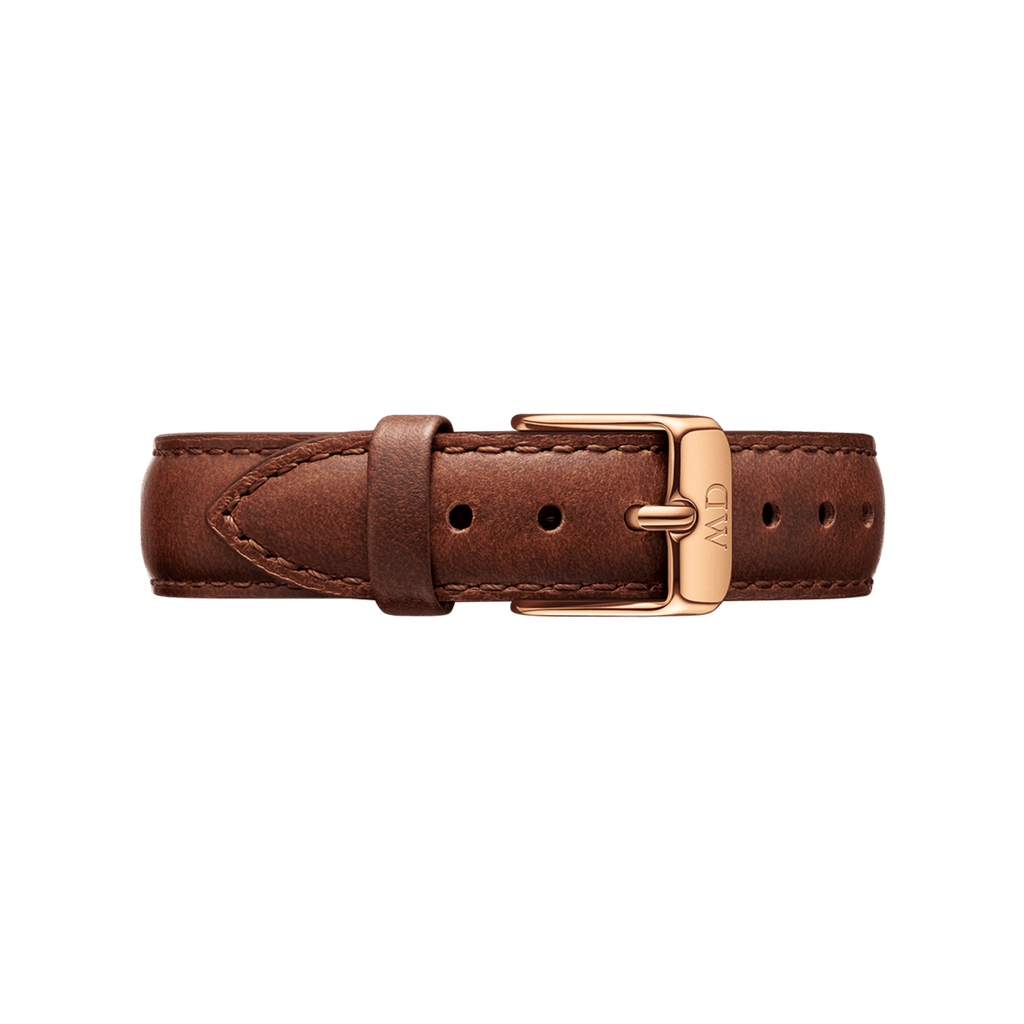Daniel Wellington Classic Petite St Mawes White Dial Brown Leather Strap Watch For Women - DW00100231