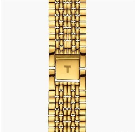 Tissot T Classic Everytime Medium Gold Dial Gold Mesh Bracelet Watch For Men - T109.410.33.021.00