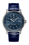 Breitling Navitimer Automatic 35 Blue Dial Blue Leather Strap Watch for Men - A17395161C1P1