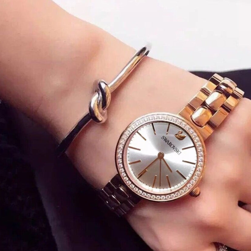 Swarovski Daytime Analog Gold Dial Gold Steel Strap Watch for Women - 5182231