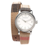 Burberry Utilitarian White Dial Multicolor Leather Strap Watch for Women - BU7849