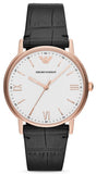 Emporio Armani AR80015 Kappa Quartz Men’s Watch – White Dial & Black Leather Strap