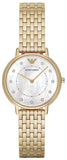 Emporio Armani AR11007 Dress Analog Women's Watch – Mother of Pearl Dial & Gold Steel Strap