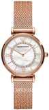 Emporio Armani AR11320 Gianni T-Bar Women's Watch – Mother of Pearl Dial with Rose Gold Mesh Bracelet