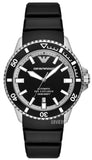 Emporio Armani AR60078 Sea Explorer Men’s Automatic Watch – Black Dial & Black Silicone Strap