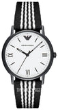 Emporio Armani AR80004 Kappa Analog Men’s Watch – White Dial & Two-Tone Nylon Strap