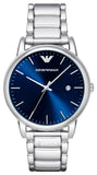 Emporio Armani AR8033 Dress Analog Men's Watch – Blue Dial & Silver Steel Strap
