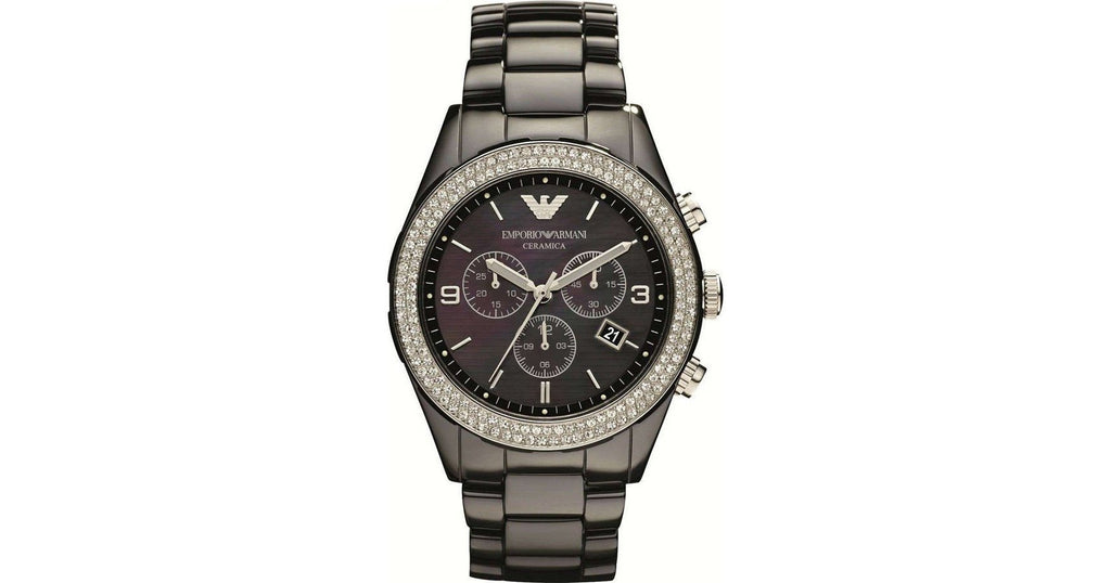 Emporio Armani Ceramica Black Dial Black Ceramic Strap Watch For Men - AR1455