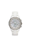 Emporio Armani Ceramica Chronograph White Dial White Ceramic Strap Watch For Women - AR1456
