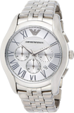 Emporio Armani Velente Chronograph Quartz Silver Dial Silver Steel Strap Watch For Men - AR1702