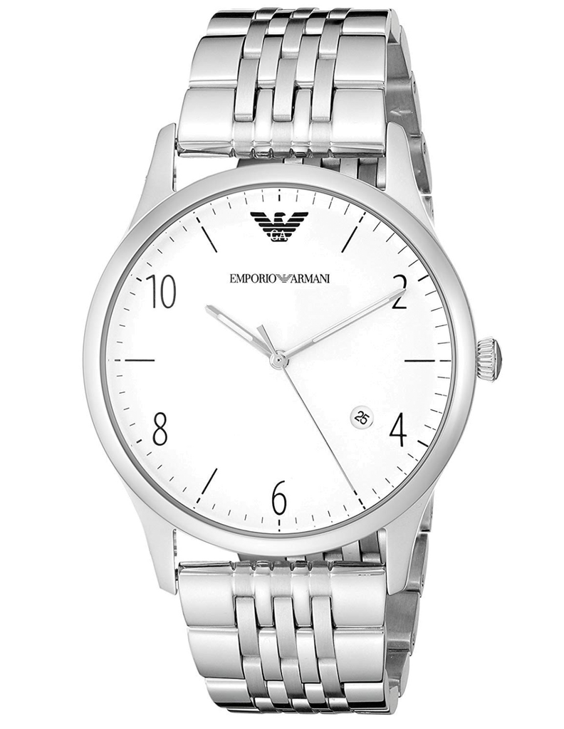 Emporio Armani Classic Silver Dial Silver Steel Strap Watch For Men - AR1867