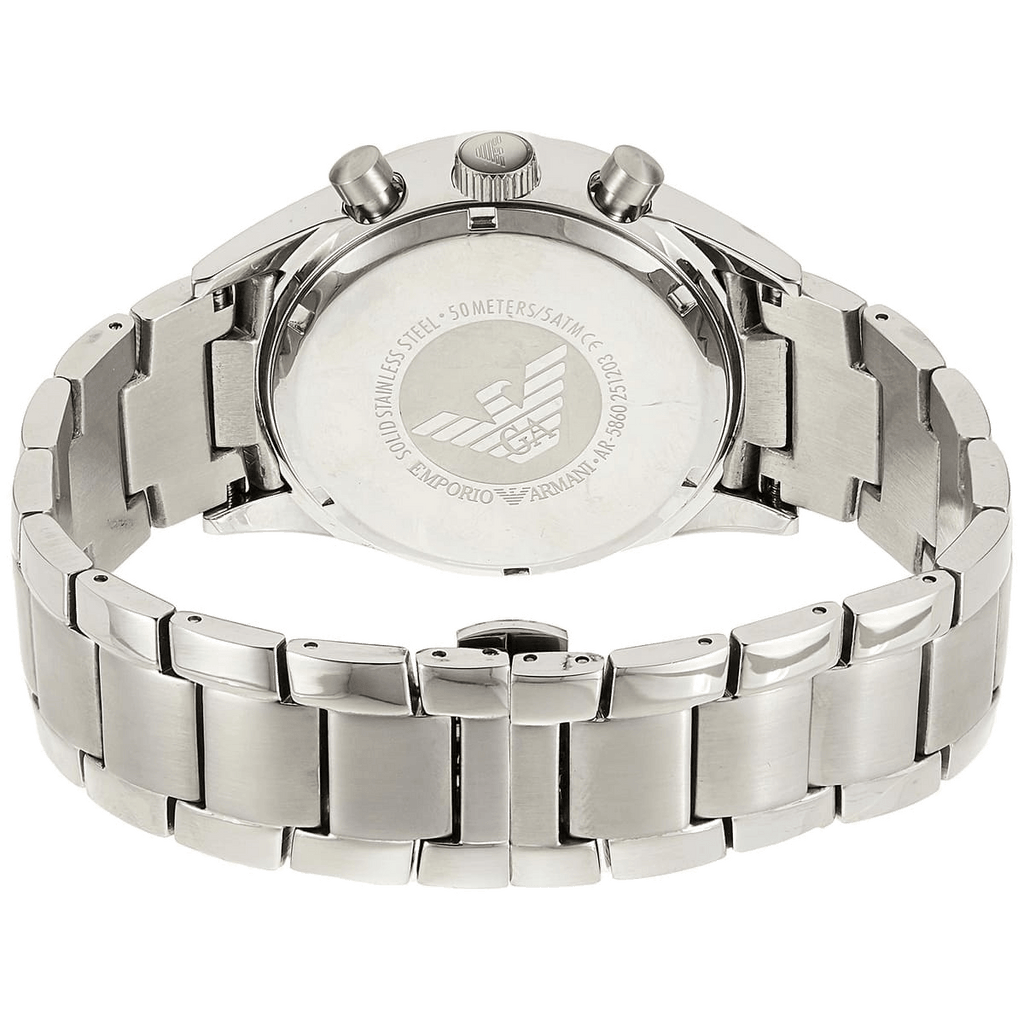 Emporio Armani Sportivo Chronograph Blue Dial Silver Steel Strap Watch For Men - AR5860