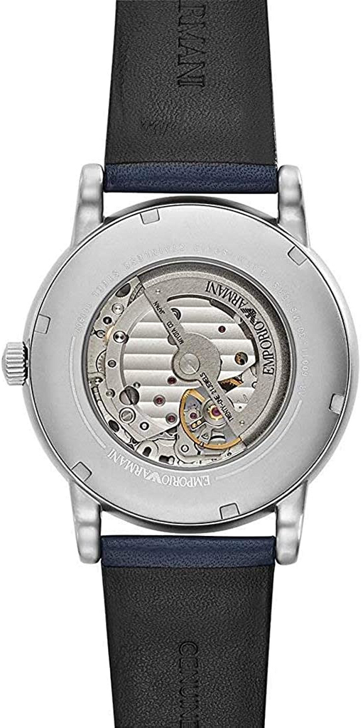 Emporio Armani Luigi Chronograph Blue Dial Black Leather Strap Watch For Men - AR60011