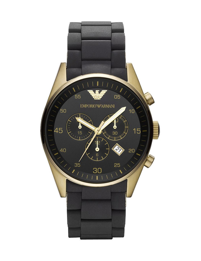 Emporio Armani Sportivo Quartz Black Dial Black Steel Strap Watch For Men - AR8023