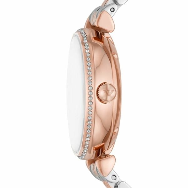 Emporio Armani Meccanico Automatic Mother of Pearl Dial Two Tone Steel Strap Watch For Women - AR60049