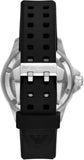 Emporio Armani Sea Explorer Automatic Black Dial Black Silicone Strap Watch For Men - AR60078