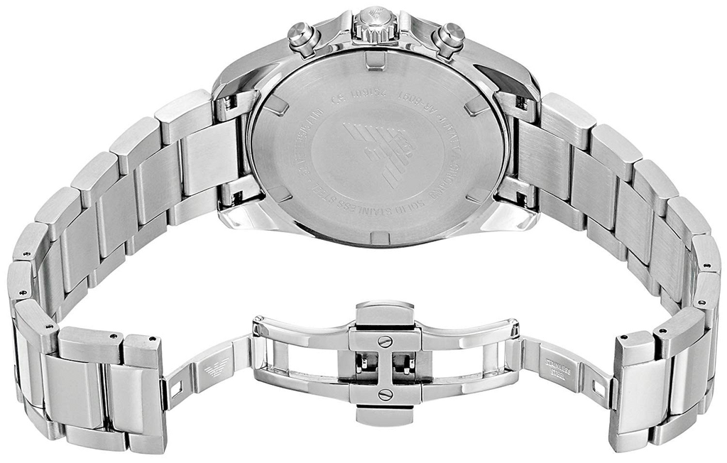 Emporio Armani Sportivo Chronograph Blue Dial Silver Steel Strap Watch For Men - AR6091