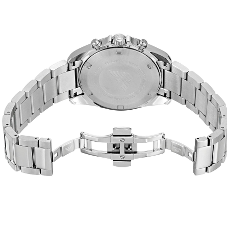 Emporio Armani Sportivo Chronograph Blue Dial Silver Steel Strap Watch For Men - AR6091