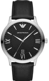Emporio Armani AR11210 Giovanni Analog Men's Watch – Black Dial with Black Leather Strap