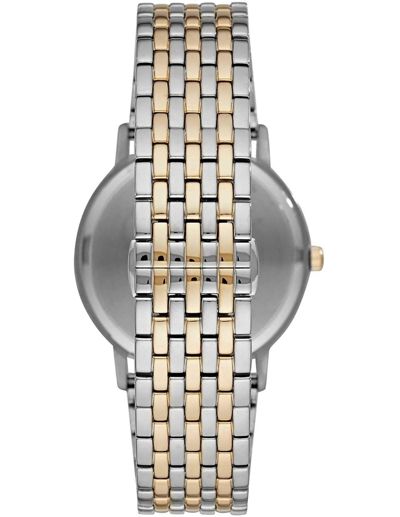 Emporio Armani Kappa Quartz Black Dial Two Tone Mesh Bracelet Watch For Men - AR11228