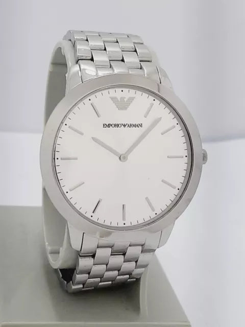 Emporio Armani Classic Quartz Silver Dial Silver Steel Strap Watch For Men - AR1745