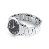 Emporio Armani Valente Quartz Black Dial Silver Steel Strap Watch For Men - AR11086