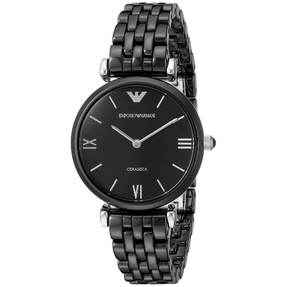 Emporio Armani Ceramica Black Dial Black Ceramic Strap Watch For Women - AR1487