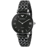Emporio Armani Ceramica Black Dial Black Ceramic Strap Watch For Women - AR1487