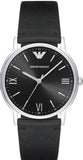 Emporio Armani AR11013 Kappa Analog Quartz Men's Watch – Black Dial & Black Leather Strap