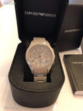 Emporio Armani Valente Chronograph Grey Dial Grey Steel Strap Watch For Men - AR1460