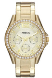 Fossil ES3203 Riley Women's Watch – Gold Dial & Gold Steel Strap