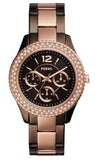 Fossil ES4079 Stella Multifunction Women's Watch – Brown Dial & Two-Tone Steel Bracelet