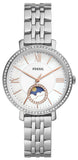 Fossil ES5164 Jacqueline Multifunction Moonphase Women’s Watch – White Dial & Silver Steel Strap