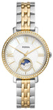 Fossil ES5166 Jacqueline Analog Moonphase Women’s Watch – Mother of Pearl White Dial & Two-Tone Steel Strap