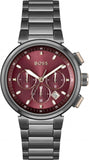 Hugo Boss 1514000 One Chronograph Men's Watch – Red Dial & Grey Steel Bracelet