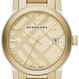 Burberry The City Gold Dial Gold Steel Strap Watch for Men - BU9038