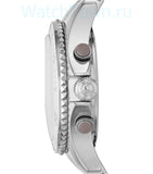 Marc Jacobs Rock Chronograph Mother of Pearl Grey Dial Silver Steel Strap Watch for Women - MBM3250