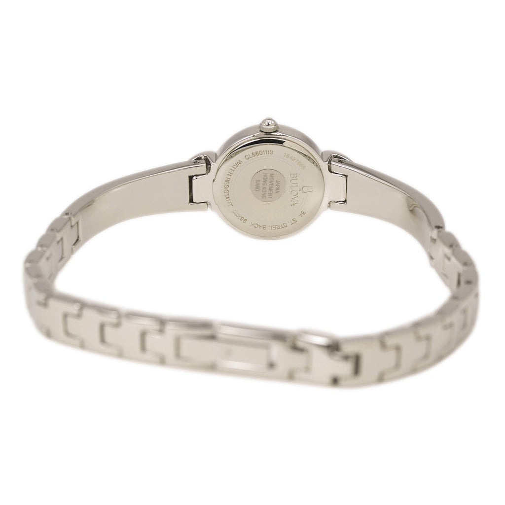 Bulova Crystal Pendant Silver Dial Silver Steel Strap Watch for Women - 96X111