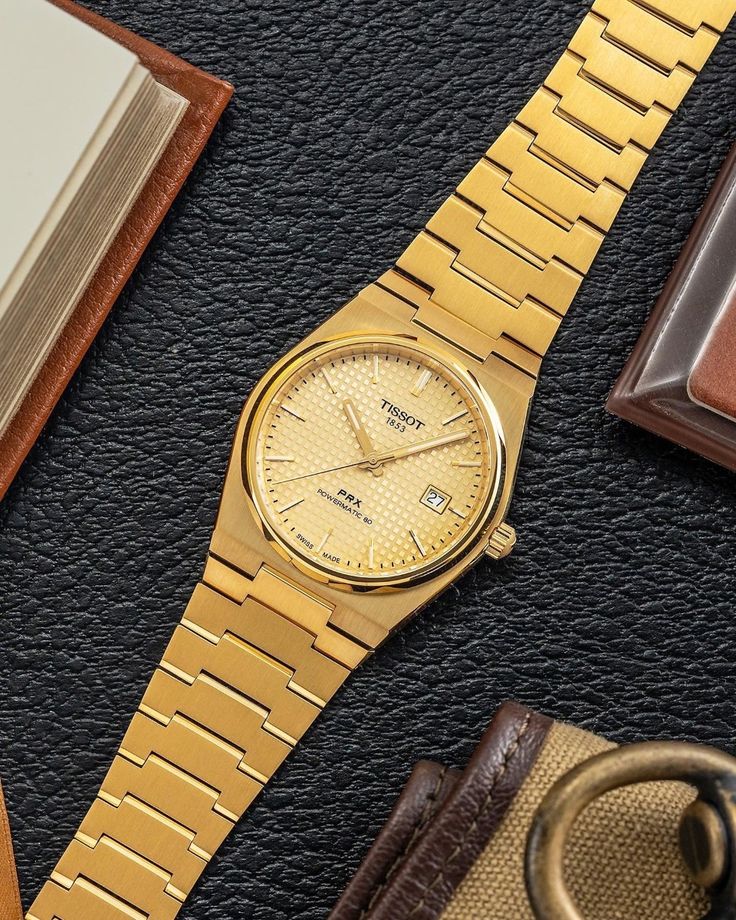 Tissot T137.207.33.021.00 PRX Powermatic 80 Men's Watch – Gold Dial & Gold Steel Strap