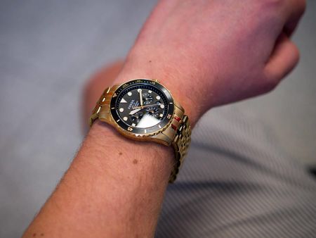 Fossil FS5836 FB-01 Chronograph Men’s Watch – Black Dial with Gold Steel Strap