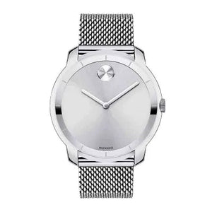 Movado Bold Silver Dial Silver Mesh Bracelet Watch For Men - 3600260
