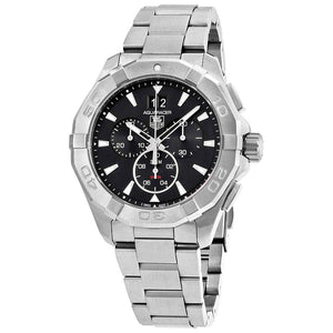 Tag Heuer Aquaracer Chronograph Black Dial Silver Steel Strap Watch for Men - CAY1110.BA0927